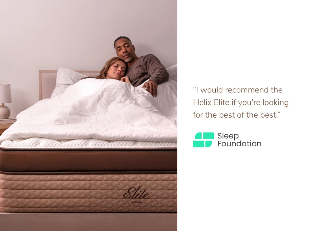 Sleep Foundation with Couple Helix Dawn Elite Mattress