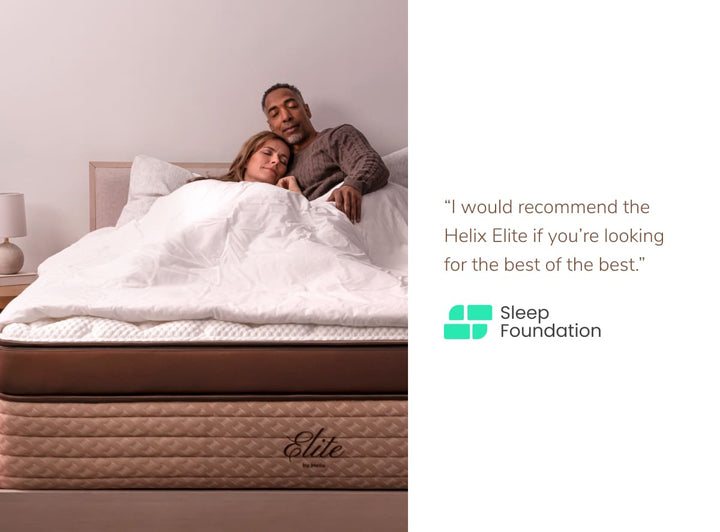 Sleep Foundation with Couple Helix Dawn Elite Mattress